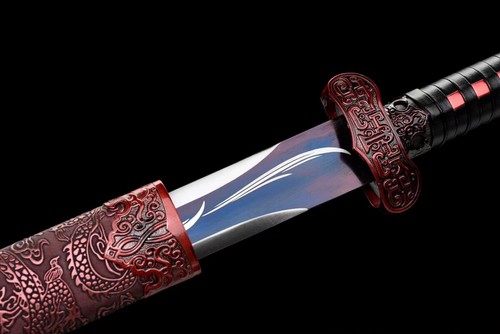 Chinese KUNGFU Sword 1095 Carbon Steel Sharp Colour Blade Han Jian Hunting Knife - Picture 4 of 10