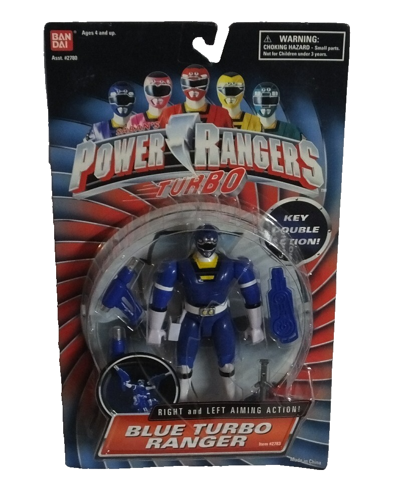 1997 Bandai Power Rangers Turbo Blue Senturion Key Double