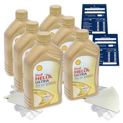 6 Liter original Shell Helix Ultra Prof. AV-L 0W20 Motoröl 550048040 ACEA C5 SET