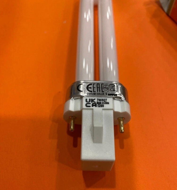 BOX OF 10 NEW 7W OSRAM DULUX S Twin CF Light Bulb F7TT/27K G23 2 pin - Image 3 of 3