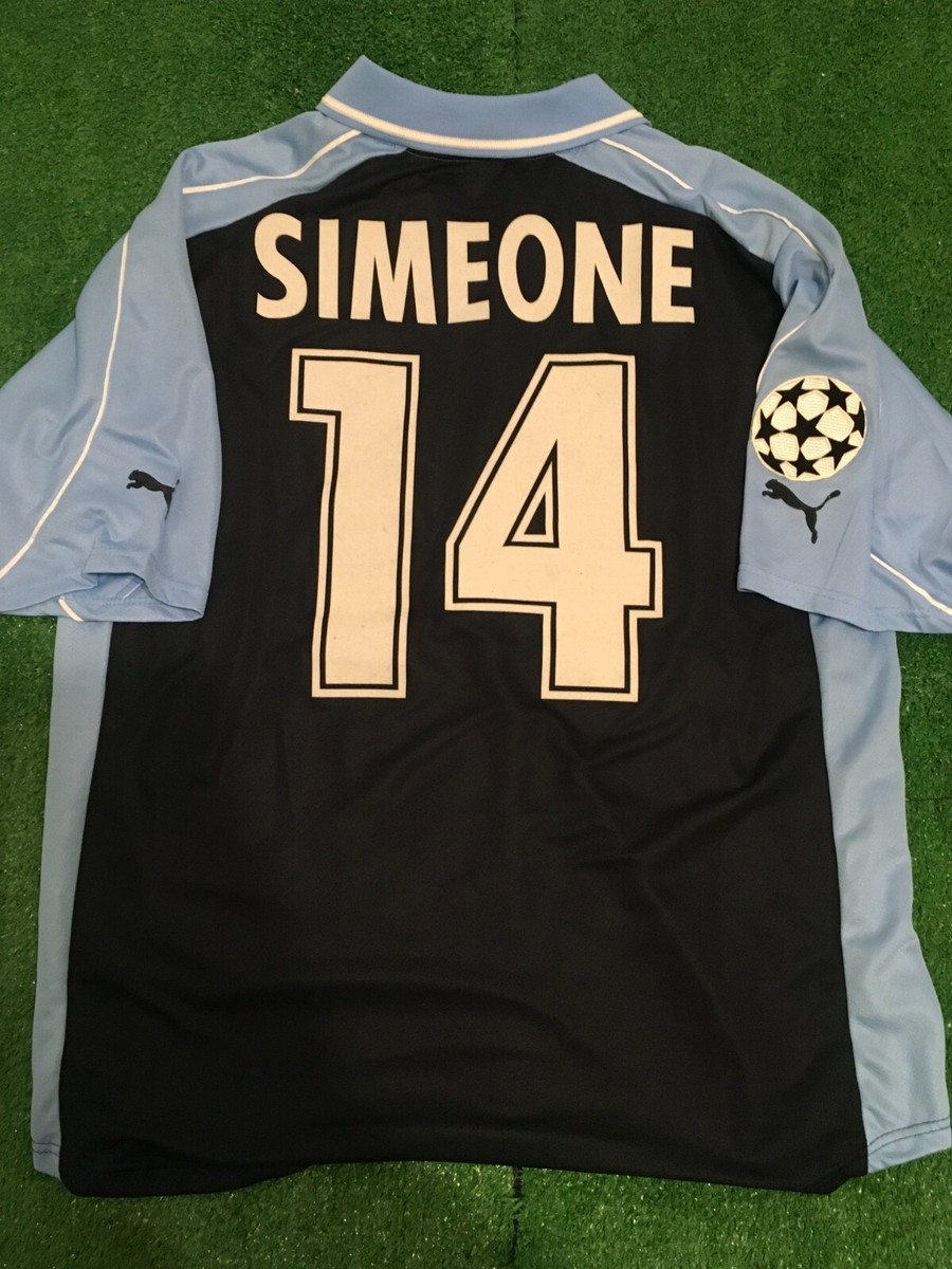 Lazio 2001 Home Shirt Jersey XL Italy #14 Simeone Authentic C.L.