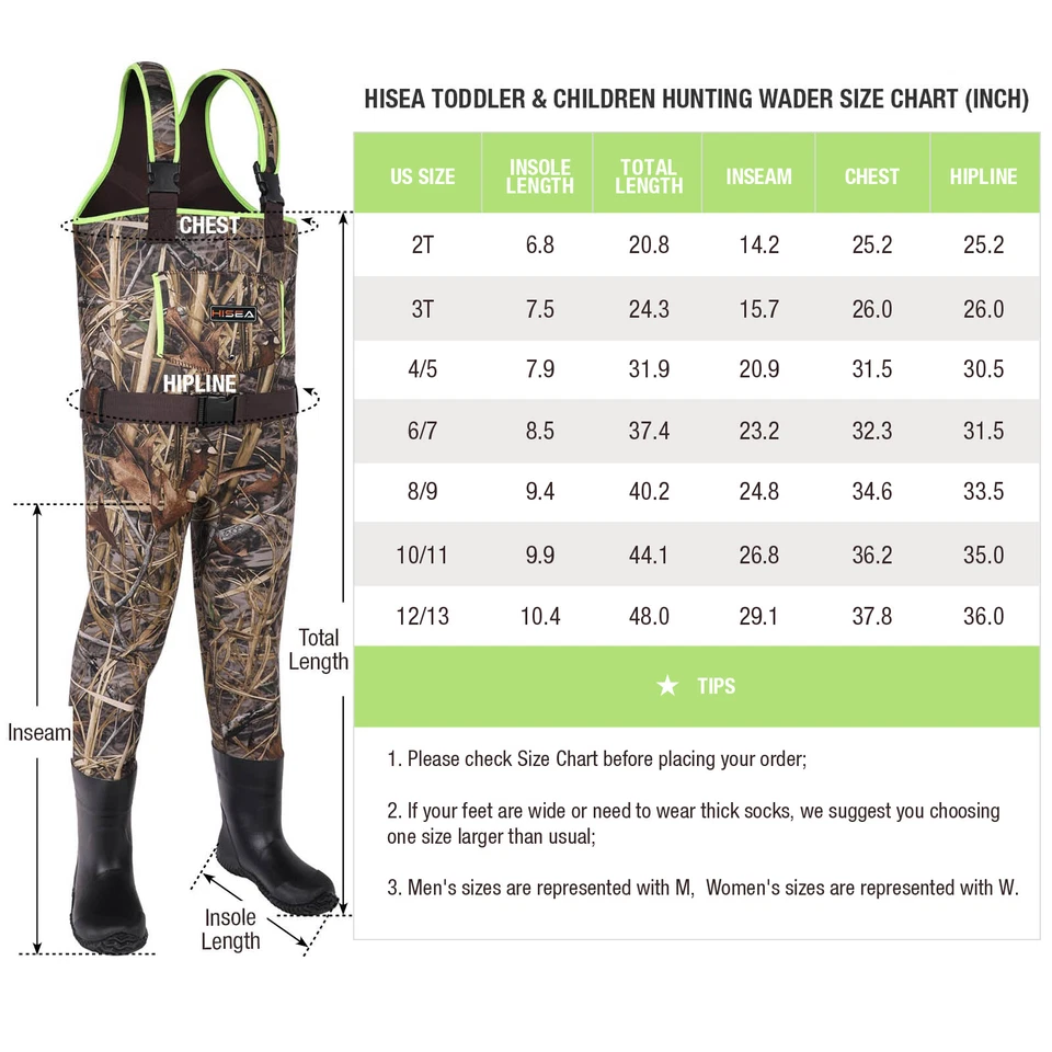HISEA Kids Waders Neoprene Insulated Toddler Children Mud Hunting Fishing Waders - Image 3 of 4