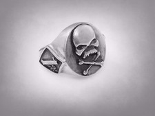 ANILLO 1% ER PLATA ESTERLINA CALAVERA MOTOCICLISTA FORAJIDO PANDILLA GRUPO TODOS LOS TAMAÑOS