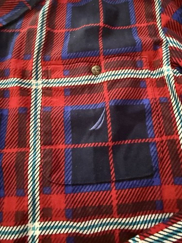 Men’s NAUTICA Intimates Red Plaid Sleepwear Sleep Shirt Pajama Top Size XXL - Picture 2 of 6