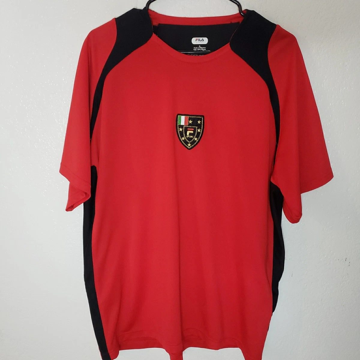 Fila Sport Italy Soccer Jersey Shirt Mens XL Red Patch