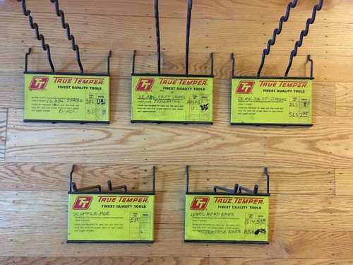 5 Vintage Advertising Metal Display Signs True Temper Tools Store Display Racks - Picture 2 of 8