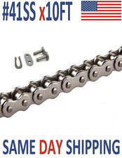  41SS Roller Chain 10 FT Box  Free Connecting Link - Same Day Priority Shipping