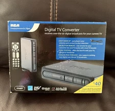 RCA Digital-to-Analog TV Converter Box  Tuner w/ Remote & Cables DTA809
