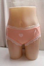 Sissy Pretty Baby Pink Nylon Floral Lace Bows Stretch Princess Brief Panties S