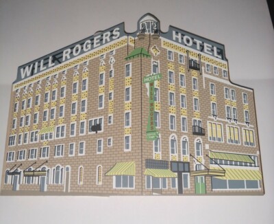 Vintage Claremore Oklahoma Will Rogers Hotel Route 66 Cat's Meow Shelf Sitter