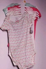 Carters 4 Pack Bodysuits Girls Cute and Heart Themes 12 Months with tag