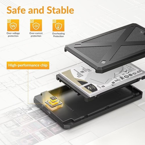 IDsonix 2.5 SATA to USB 3.0 Hard Drive Enclosure Case for Laptop HDD SSD UASP - Picture 4 of 22