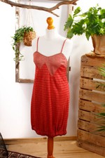 Vintage Charleston Dress Red Gold Flapper 20s Style Glitter Party S