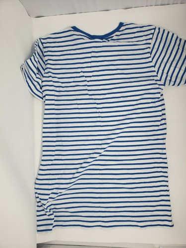 ESPRIT x Craig Karl Striped T-Shirt Men Size Small Logo blue white patch kidcore - Picture 7 of 7