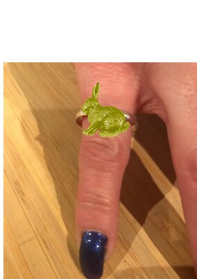 A17 Kaninchen Gold englisches Zinn auf einem GOLD verstellbaren Ring Schmuck