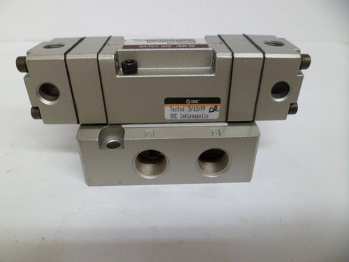 SMC NVSA4414-000 PNEU. DIRECTIONAL VALVE AIR PILOTED W/MANIFOLD 15-150 PSI. NOS - Picture 4 of 8