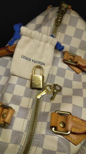 Louis Vuitton Tasche Speedy 30 Azur mit Schulterriemen, Schloss & Schlüssel - Bild 4 von 12