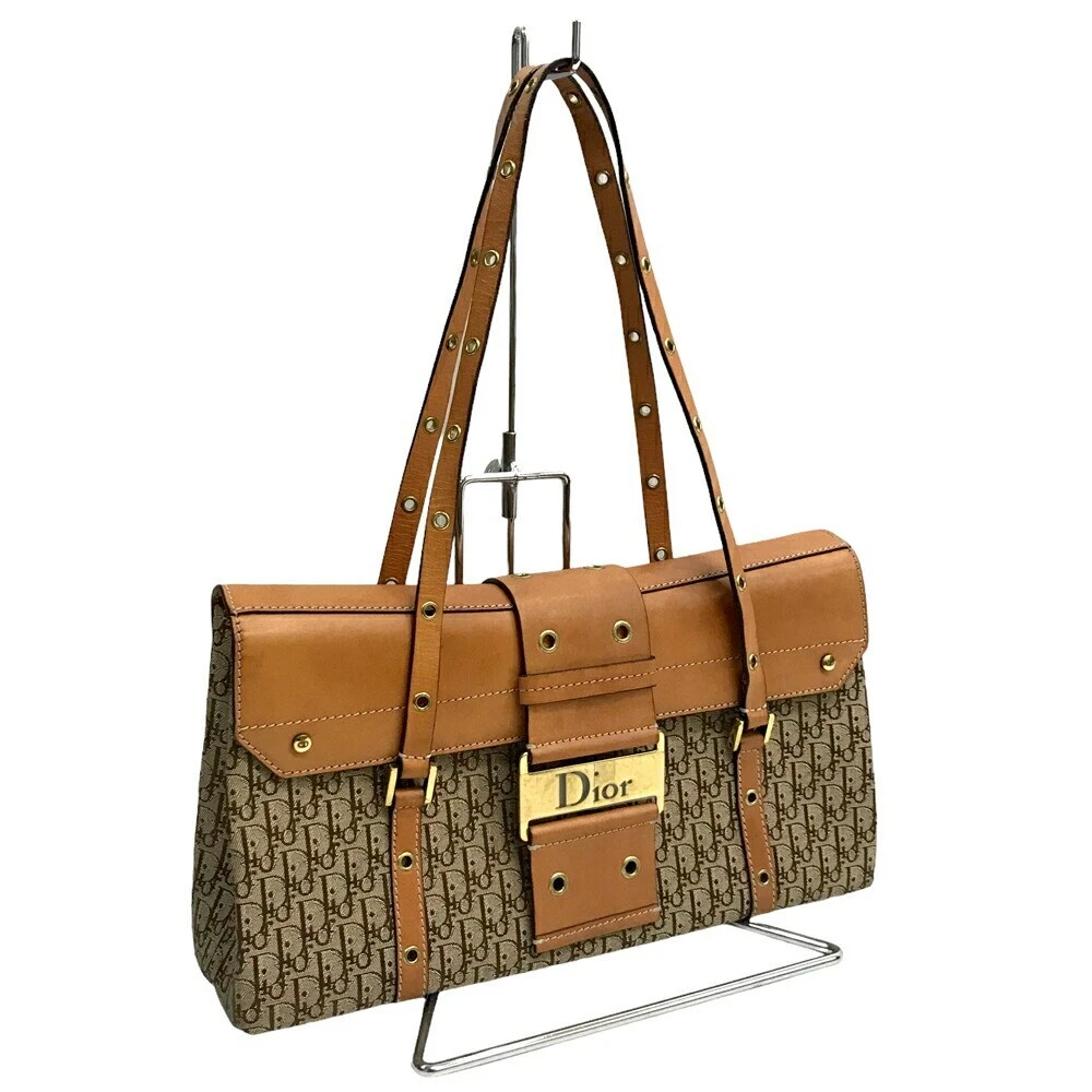 Sac fourre tout trotteur Christian Dior Street Chic sac bandoulière cuir toile marron
