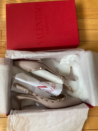 Valentino Garavani Rockstud Low-Heel Leder Slingback Pumps Gr. 9,5 | IT 40 - Bild 13 von 14