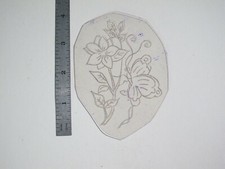 vtg 1960s 1970s Tattoo Flash acetate stencil Butterfly Leaves Flower signed BF4