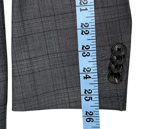 Theory Gansevoort Blazer Jacket Twill Plaid Two Button Gray Wool 40R - Picture 14 of 14