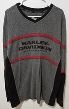 Harley Davidson Rare Vtg Thermal Shirt Long Sleeve Embroidery Logo XL B13