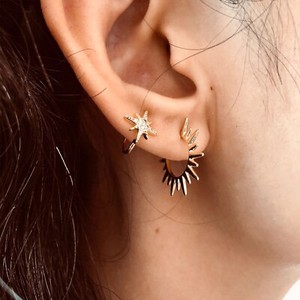 Authentic Gold-plated 925 sterling silver bohemian sun ray gold plated stud earrings