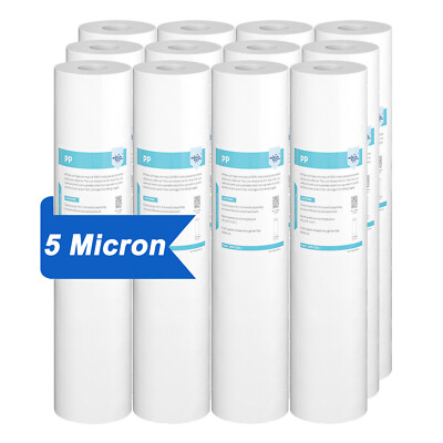 12 Pack 5 Micron 20''x4.5'' Big Blue Sediment Water Filter Cartridge Whole House
