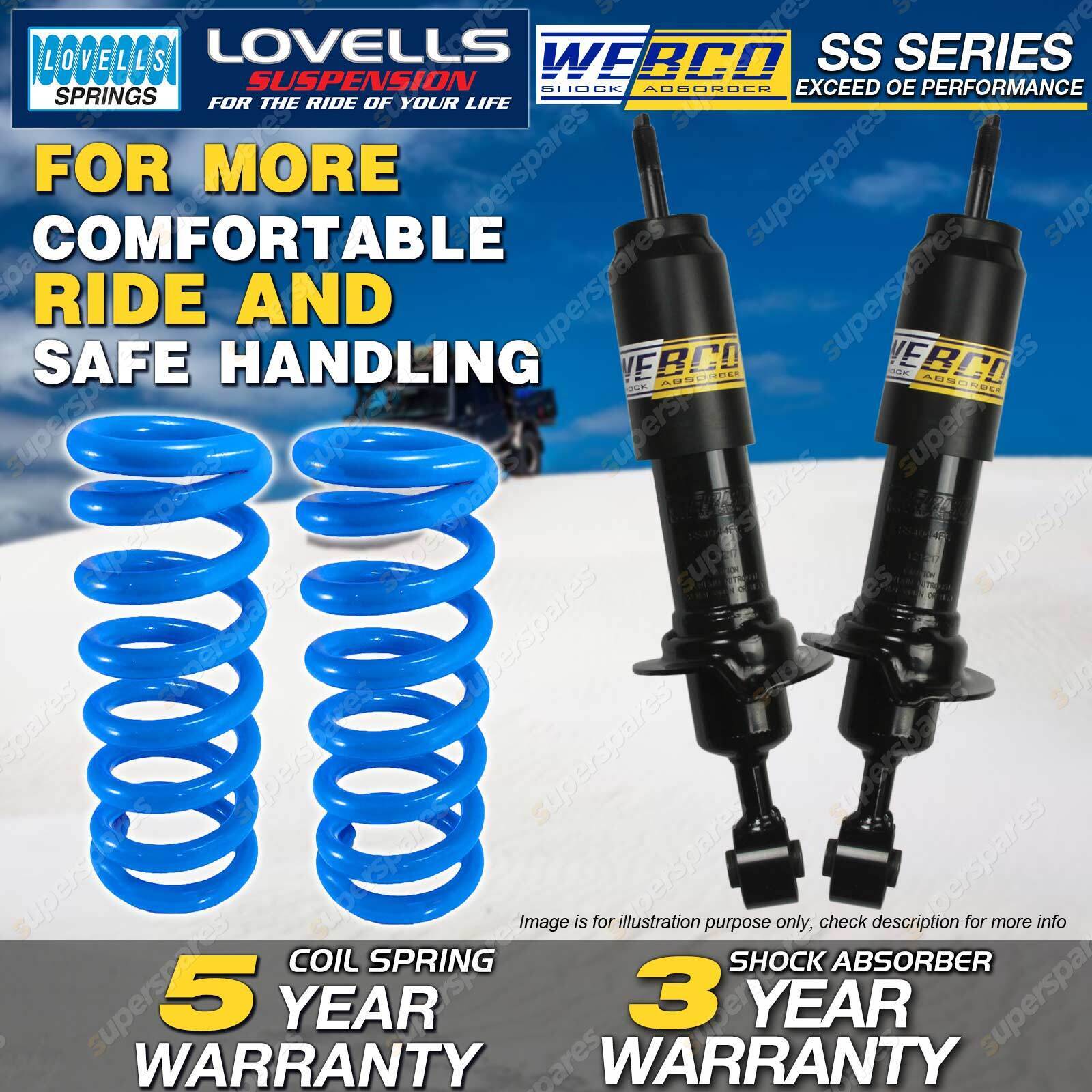 Front co Shock Absorbers Lovells STD Springs for NISSAN NAVARA D40
