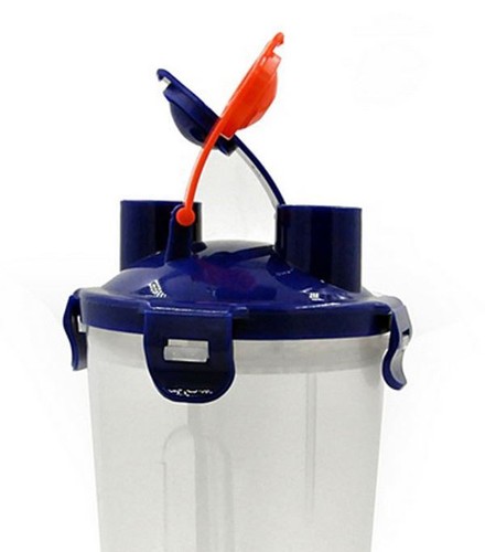 2 SECTION PROTEIN SHAKER- STORAGE COMPARTMENT GYM BOTTLE - Picture 9 of 9