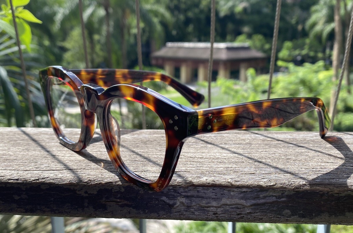 Vintage Men's solid acetate handmade Eyeglasses women Tortoise