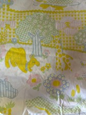 Vintage Wamsutta Fitted Crib Sheet Safari and Yellow Gingham