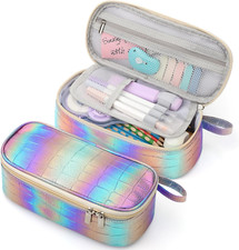 Jcocylse Large Capacity Pencil Case Portable Pencil Pouch Bag School Supplies fo