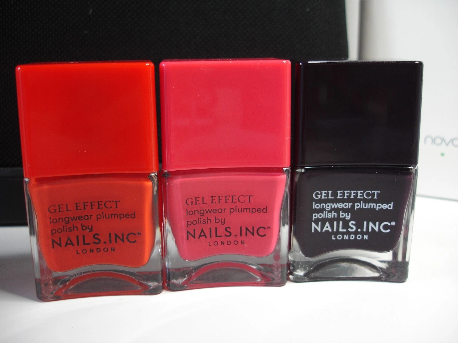 NAILS INC Gel Effect Longwear Plumped Polishes PINK/RED/PLUM SET OF 3
