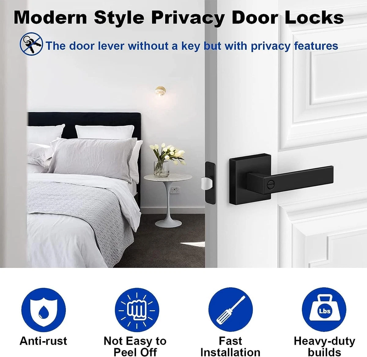 Interior door clearance knobs black