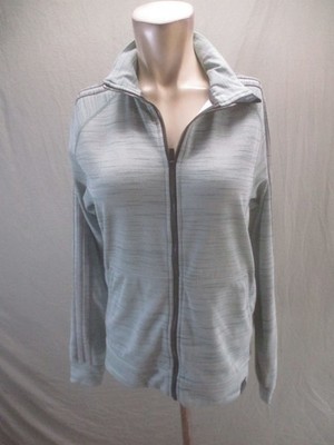 Adidas Size S Womens Gray Climalite High Neck Full Zip Activewear Jacket 744