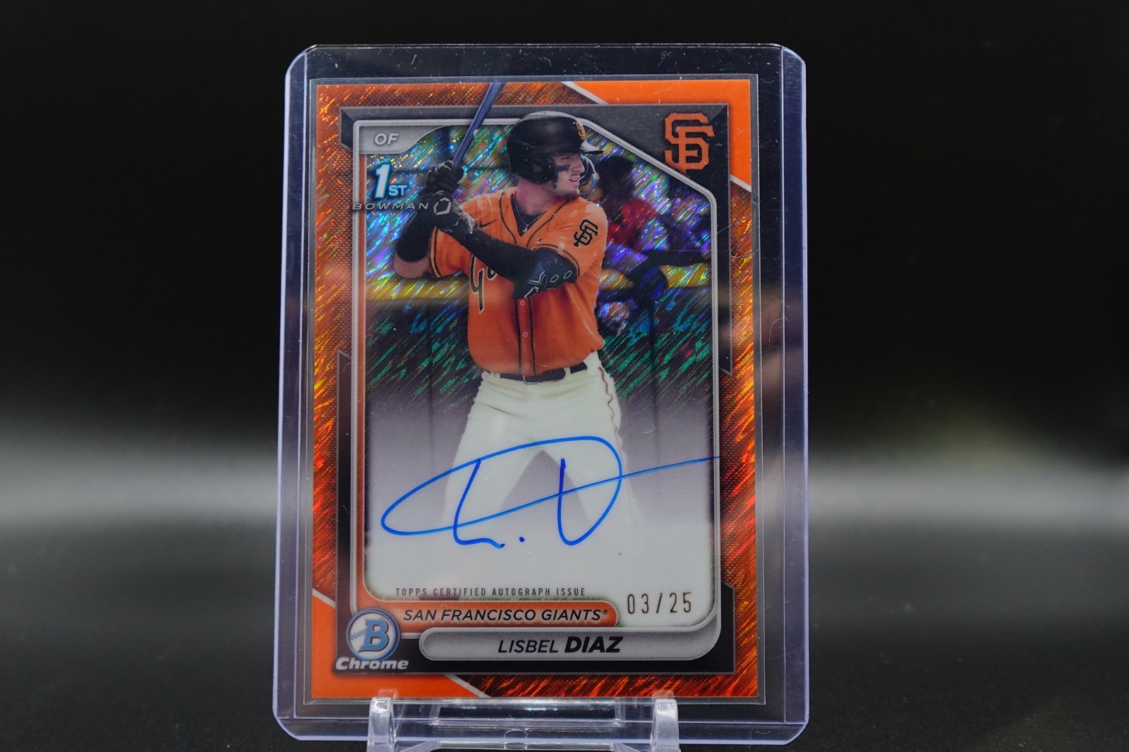 2024 Bowman Chrome -LISBEL DIAZ- /25 Auto 1st Orange Lava