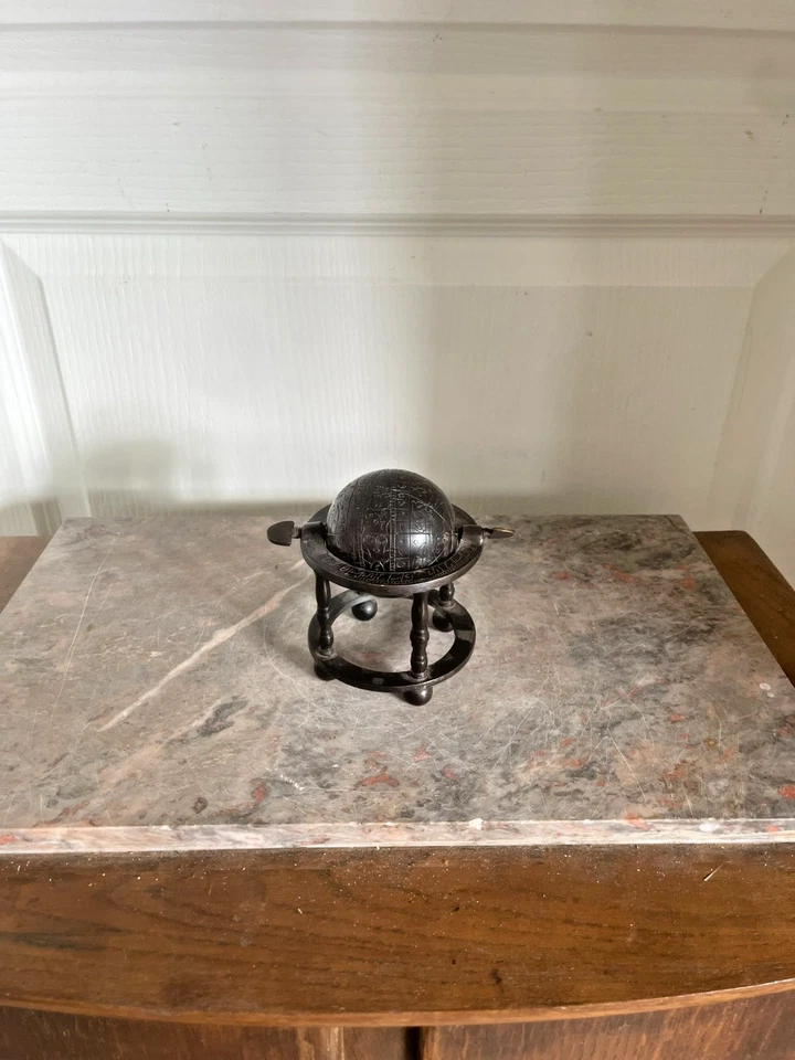 Ancien Astrolabe Globe Terrestre Bronze Inde Iran - Photo 2/4