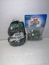 VINTAGE BAG OF 102 CAT'S EYE MARBLES  100 MARBLES - 2 SHOOTERS   50 Extra