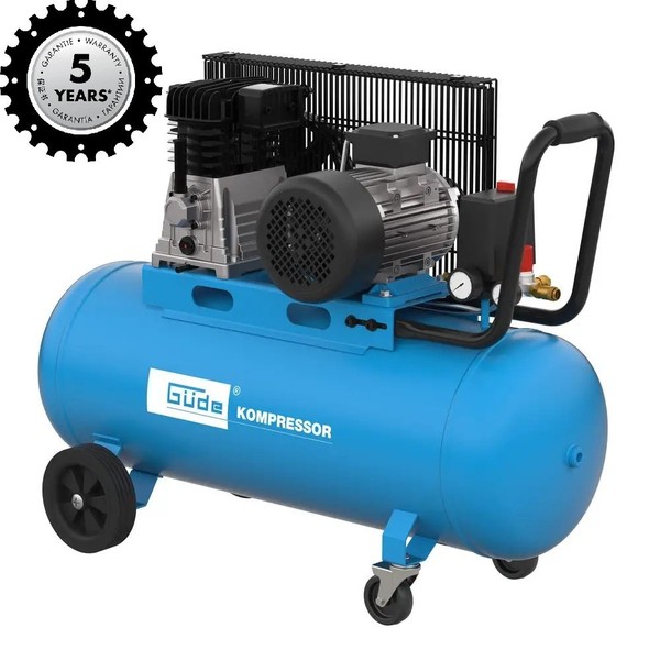 GüDe Kompressor 2-Zylinder Druckluftkompressor 580/10/100H 100L Kessel 400V 3Kw-image