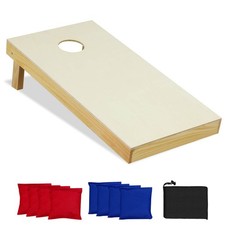4'x2' Portable Corn Hole Game Board Includes 8 Bean Bags Solid Wood