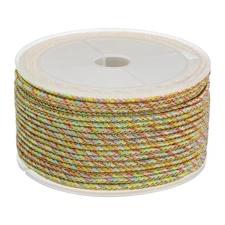 15 Yards x 2.5 mm Braided Cord, Metallic Bracelet Knotting Gold