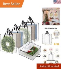 Wreath Storage Bag 5-Pack, 26 Inches 95 L Wreath Storage Container for Home S...