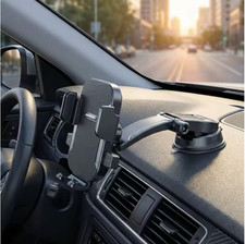 Multi-Scene Car Phone Holder - Retractable Arm, Strong Suction, 360 Rotation