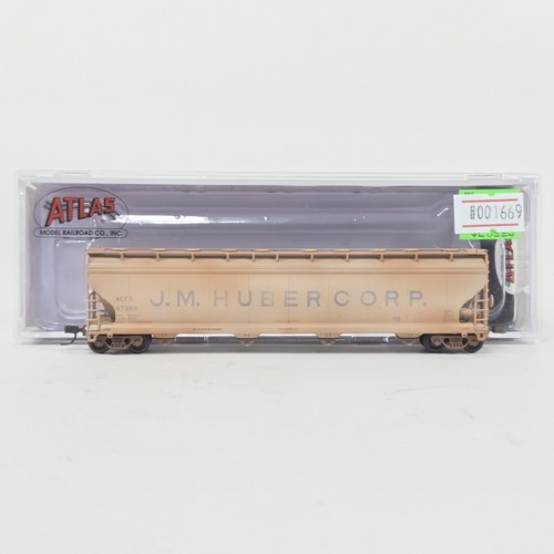Atlas escala N personalizado desgastado JM Hubercorp. Tolva de cuatro bahías ACFX #97889 | Condition: Used