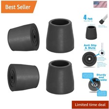 4 Pack 1 Inch Replacement Rubber Cane Tips For Canes Crutch Walking Sticks Black