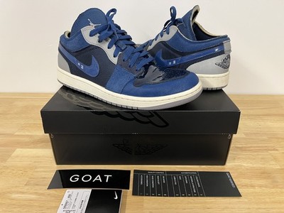 Size 10.5- Nike Air Jordan 1 Low SE Craft 'Inside Out-Obsidian' Shoes
