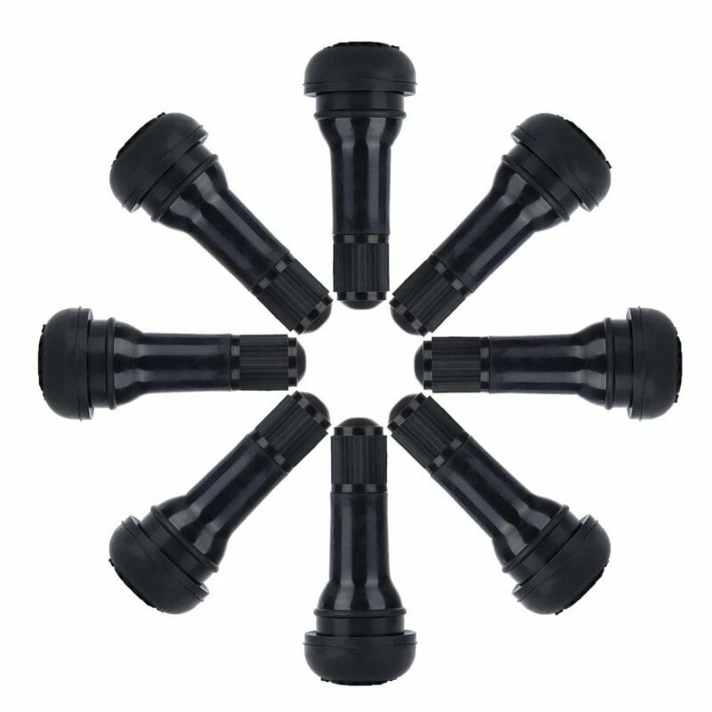 4Pcs Car Alloy Wheel Snap In Rubber Tubeless Tyre Air Valve Stem&Dust Caps Cover - Image 3 of 4