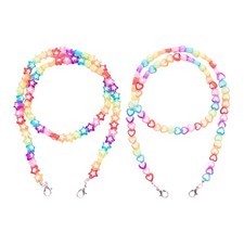Face Mask Lanyard Eyeglass Holder Star Heart Beaded Chain Necklace Ear Saver