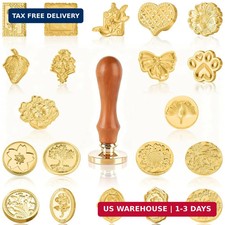 Vintage Wax Seal Stamp Kit, 21Pcs Classic Sealing Wax Stamps with Wooden Handle